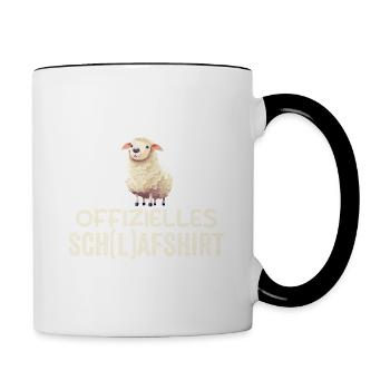 Schlafschatz Schaf - Tasse zweifarbig - Weiß/Schwarz - Rechts