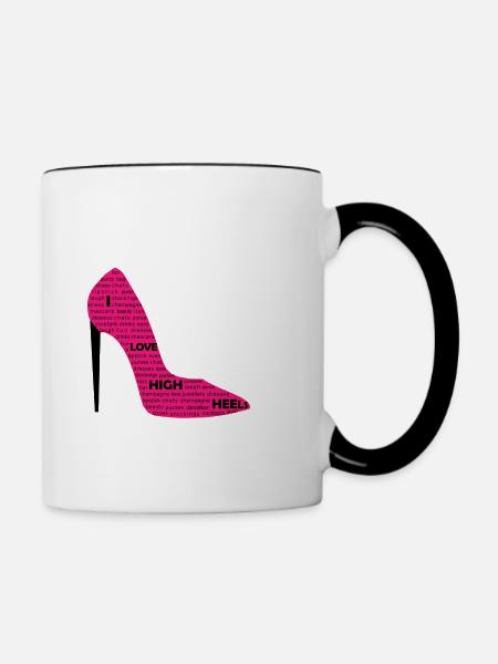 HighHeel pink - Tasse zweifarbig - Weiß/Schwarz