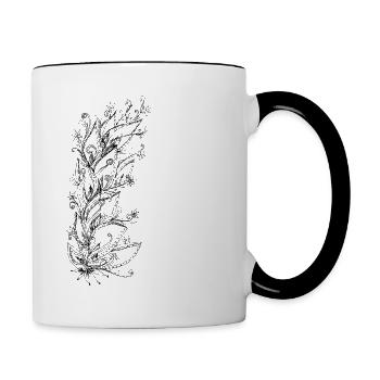 Jungle Flower, forest, summer, vacation, beach - Contrasting Mug - white/black - Right