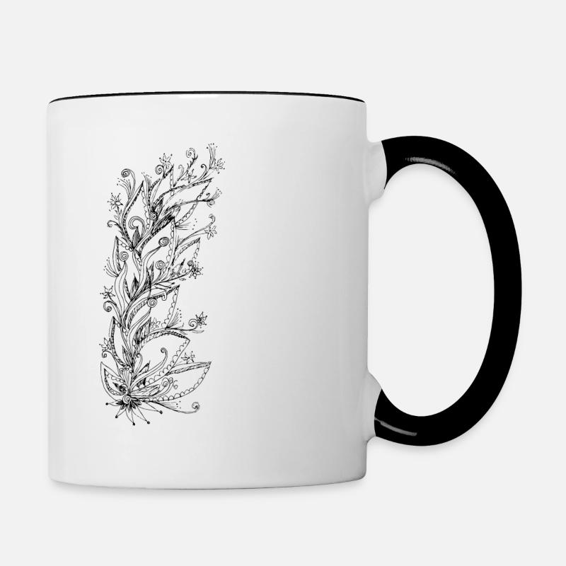 Jungle Flower, forest, summer, vacation, beach - Contrasting Mug - white/black