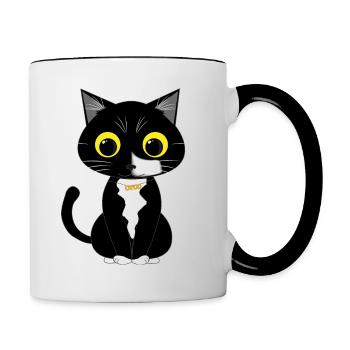 Cosmos cat - Contrasting Mug - white/black - Right