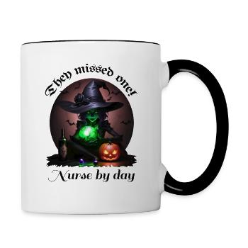Hexenhafte Krankenschwester - Tasse zweifarbig - Weiß/Schwarz - Rechts