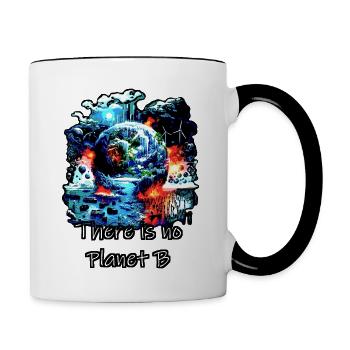 Pas de planète B - Mug contrasté - blanc/noir - Droite