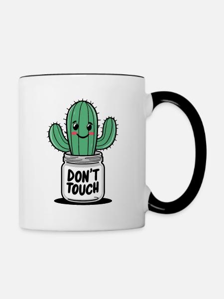 Nicht berühren - Tasse zweifarbig - Weiß/Schwarz