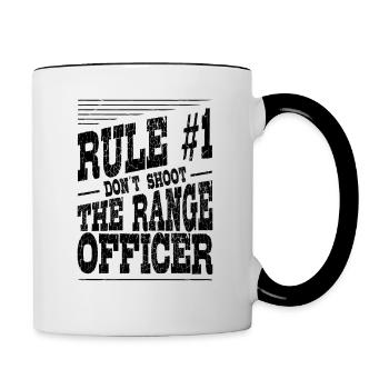 Règle 1 Officier de tir IPSC Sport Shooter - Mug contrasté - blanc/noir - Droite