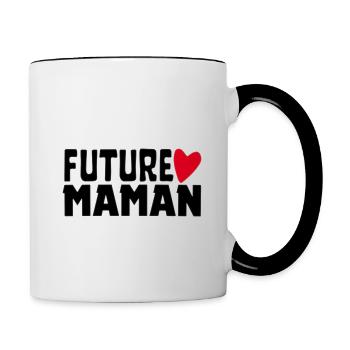FUTURE MAMAN 3 - Mug contrasté - blanc/noir - Droite