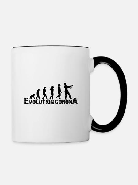 Corona - Tasse zweifarbig - Weiß/Schwarz
