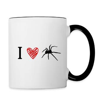 Spider Animal I love spider tarantula - Contrasting Mug - white/black - Right