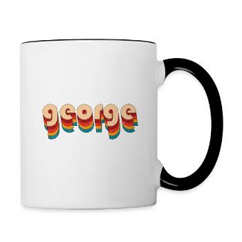 Retro George Name - Contrasting Mug - white/black - Right