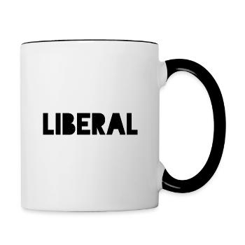 Liberal Typografie - Tasse zweifarbig - Weiß/Schwarz - Rechts