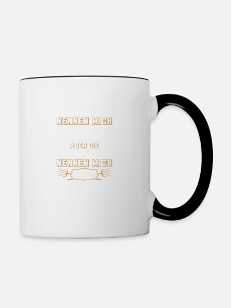 Bauer Landwirt Vater Papa Traktor Kuh Geschenk - Tasse zweifarbig - Weiß/Schwarz