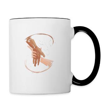 Aikido MMA Japanische Kampfkunst - Tasse zweifarbig - Weiß/Schwarz - Rechts