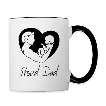Proud Dad - Tasse zweifarbig - Weiß/Schwarz - Rechts