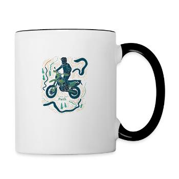 Moto Freedom moto poubelle cadeau cadeau - Mug contrasté - blanc/noir - Droite