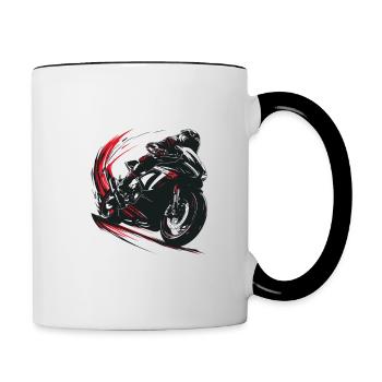 Freedom Trail : Âme de motard, cadeau - Mug contrasté - blanc/noir - Droite