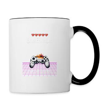 Meilleur cadeau de fête des mères maman Gamer Mom - Mug contrasté - blanc/noir - Droite