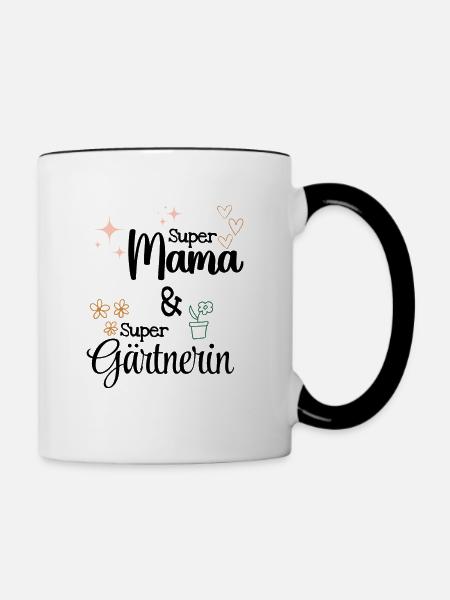 Best Super Mom Gardener Mom Mother's Day Gift - Contrasting Mug - white/black