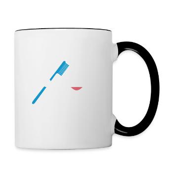 Zahn Zahnseide machen Tanz - Tasse zweifarbig - Weiß/Schwarz - Rechts