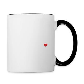 J'aime le rythme cardiaque de ma vache. - Mug contrasté - blanc/noir - Droite