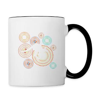 Kangaroo Aboriginal dot art style - Contrasting Mug - white/black - Right