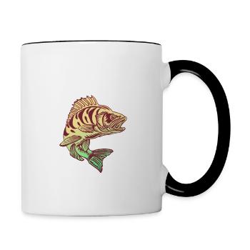 Perche murmure poisson drôle - Mug contrasté - blanc/noir - Droite