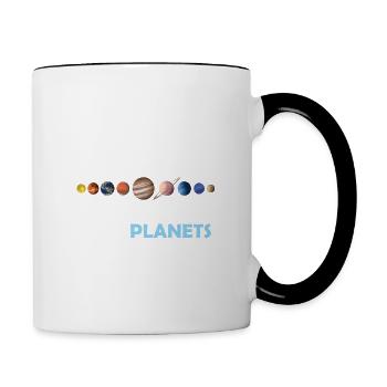 Zu meiner Zeit hatten wir 9 Planeten - Tasse zweifarbig - Weiß/Schwarz - Rechts