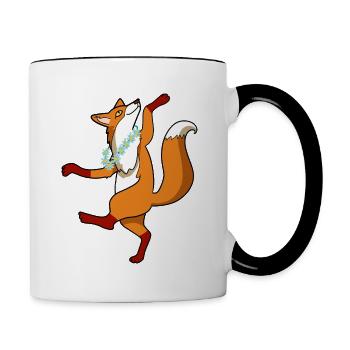 Cool dancing fox - Contrasting Mug - white/black - Right
