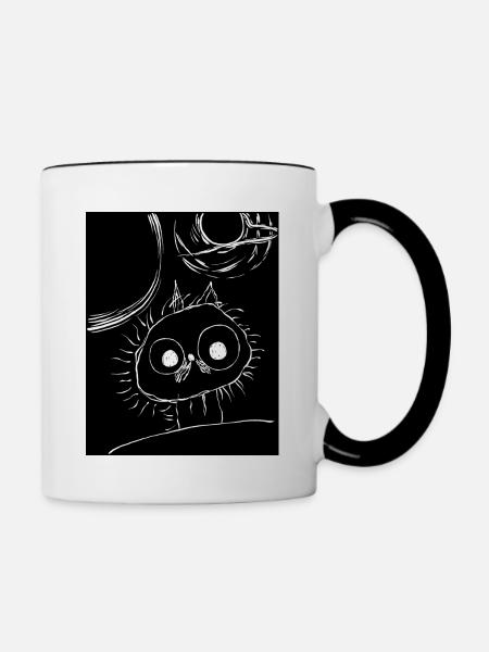 Katze im Weltraum - Tasse zweifarbig - Weiß/Schwarz