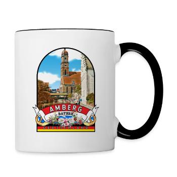 Amberg Bayern Vintage Deutschland - Tasse zweifarbig - Weiß/Schwarz - Rechts