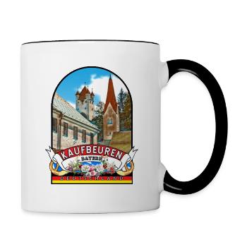 Kaufbeuren Bayern Vintage Deutschland - Tasse zweifarbig - Weiß/Schwarz - Rechts