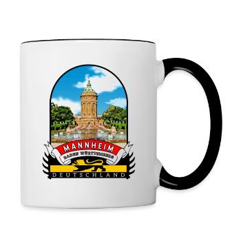 Deutschland Mannheim baden-wDeutürtemberg souvenir - Tasse zweifarbig - Weiß/Schwarz - Rechts