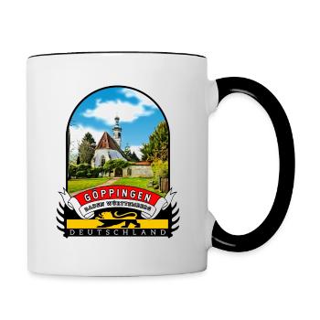 Deutschland Göppingen Vintage souvenir - Tasse zweifarbig - Weiß/Schwarz - Rechts