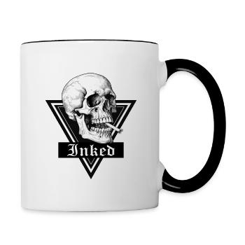 Inked Skull Tattoo - Tasse zweifarbig - Weiß/Schwarz - Rechts