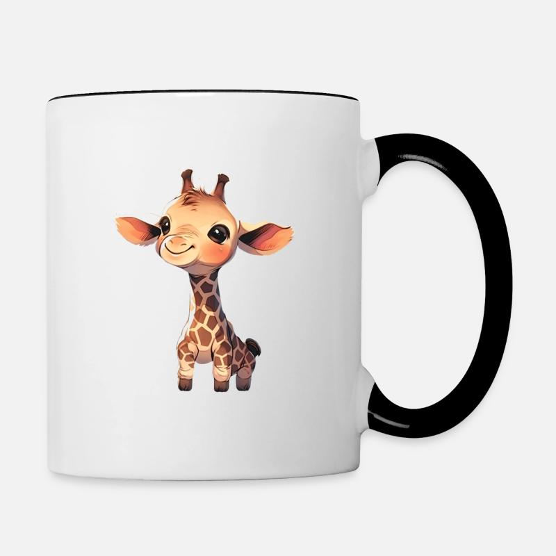 Giraffe - Tasse zweifarbig - Weiß/Schwarz