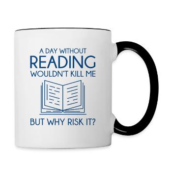 lecture - Mug contrasté - blanc/noir - Droite