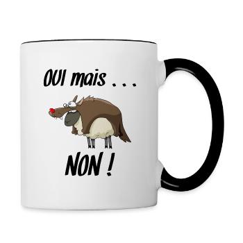 Oui mais Non! - Mug contrasté - blanc/noir - Droite