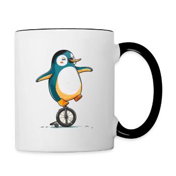 Manchot de cirque - Mug contrasté - blanc/noir - Droite