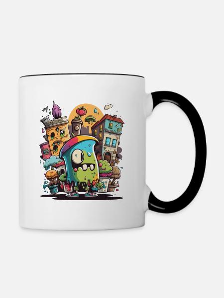 Der Street-Art-Kenner - Tasse zweifarbig - Weiß/Schwarz