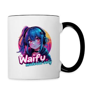 WAIFU UNIQUEMENT - VAPORWAVE GAMERGIRL - Mug contrasté - blanc/noir - Droite