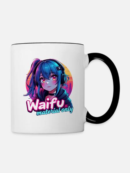WAIFU UNIQUEMENT - VAPORWAVE GAMERGIRL - Mug contrasté - blanc/noir