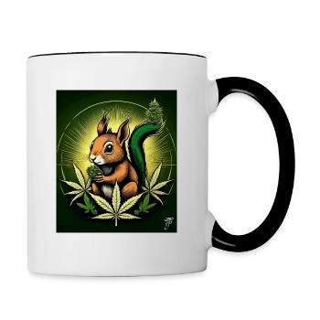 Green Weed Squirrel - Contrasting Mug - white/black - Right