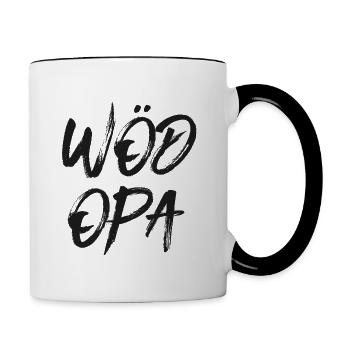 Wöd Opa Österreich Oma tolle Oma beste Oma - Tasse zweifarbig - Weiß/Schwarz - Rechts