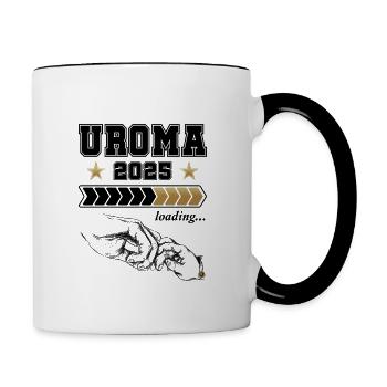 Uroma Loading 2025 - Tasse zweifarbig - Weiß/Schwarz - Rechts