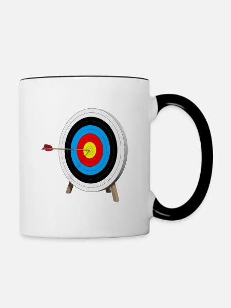 Zielscheibe Treffer - Tasse zweifarbig - Weiß/Schwarz