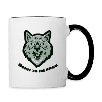 Né pour être libre - Mug contrasté - blanc/noir - Droite