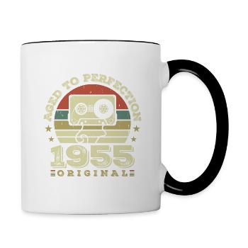 Idée Cadeau Anniversaire Vintage Original 1955 - Mug contrasté - blanc/noir - Droite