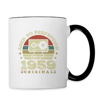 Original Vintage Jubiläumsgeschenkidee 1959 - Tasse zweifarbig - Weiß/Schwarz - Rechts