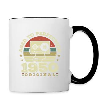 Idée Cadeau Anniversaire Vintage Original 1950 - Mug contrasté - blanc/noir - Droite