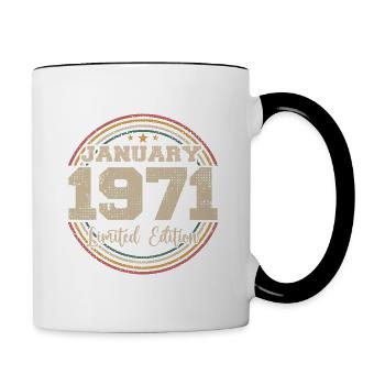 The legends were born in January 1971 - Contrasting Mug - white/black - Right