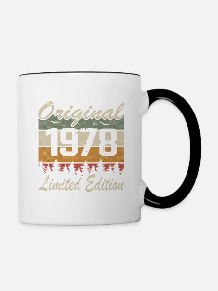 Vintage Geburtstag Original Geschenkidee 1978 - Tasse zweifarbig - Weiß/Schwarz